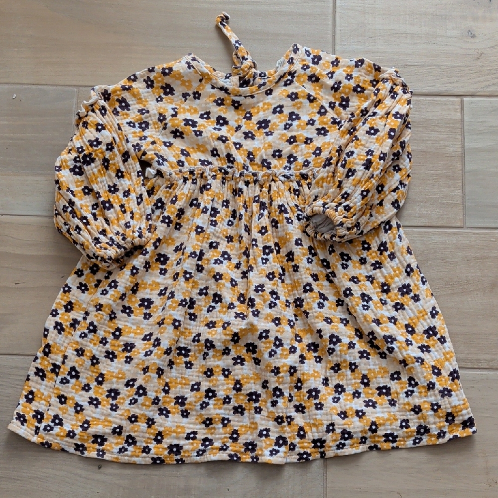 Charming Floral Kids Dress - Yellow and Purple